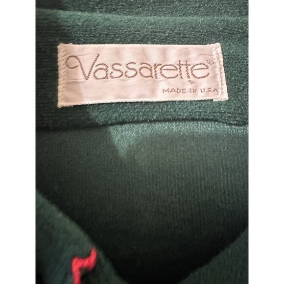 Vassarette Womens Dressing Gown Robe Small Vintage Green Christmas USA Housecoat - Picture 3 of 12